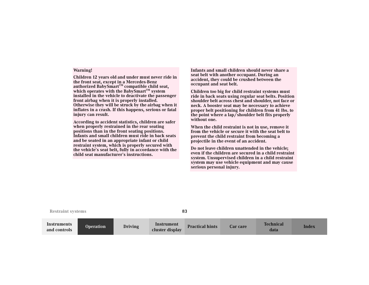 Mercedes-Benz 2002 C 230 Kompressor User Manual | Page 86 / 399