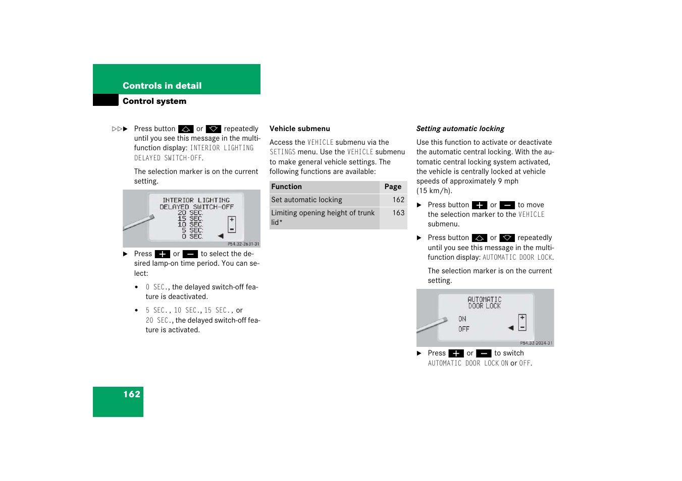 Mercedes-Benz 2006 CL 500 User Manual | Page 163 / 456