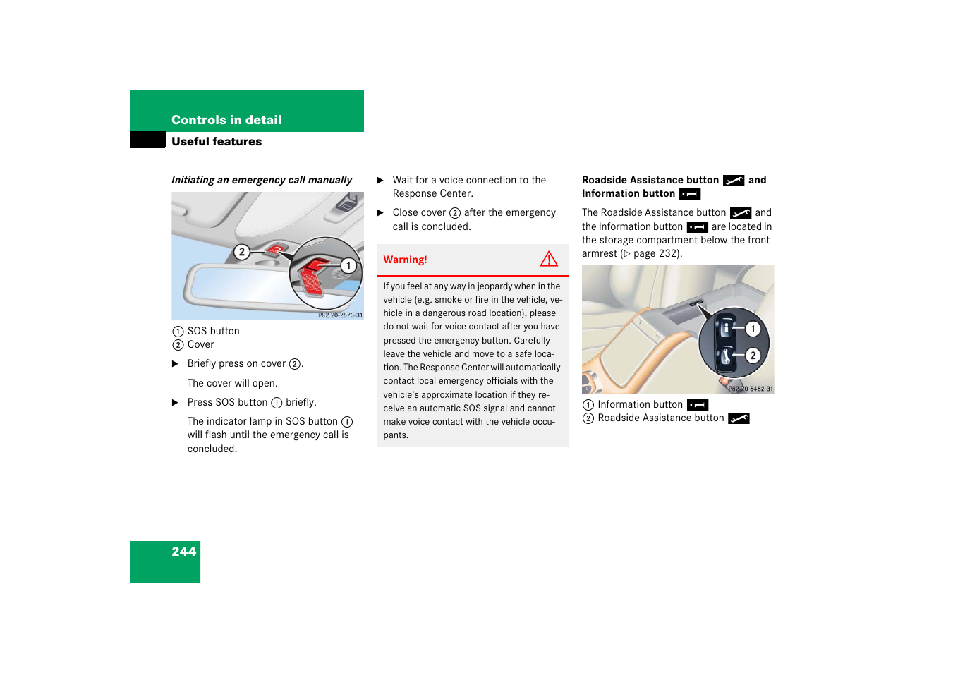 Mercedes-Benz 2006 CL 500 User Manual | Page 245 / 456