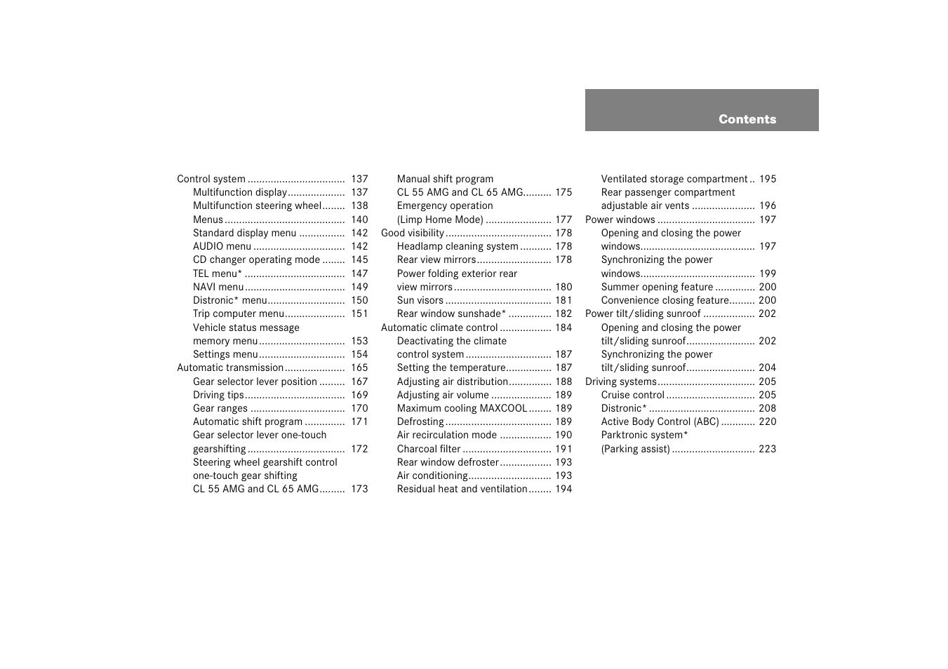 Mercedes-Benz 2006 CL 500 User Manual | Page 6 / 456
