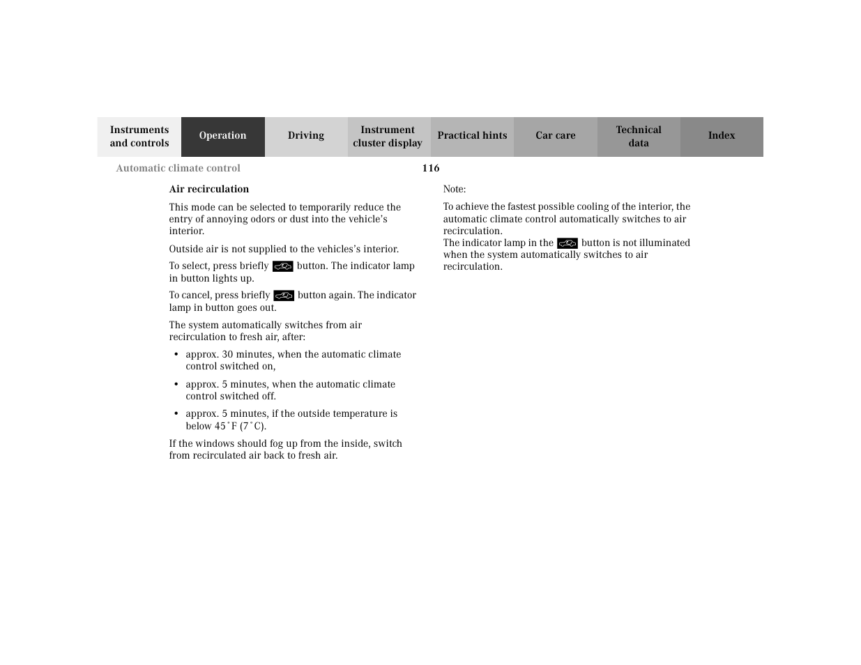 Mercedes-Benz 2002 ML 320 User Manual | Page 119 / 342