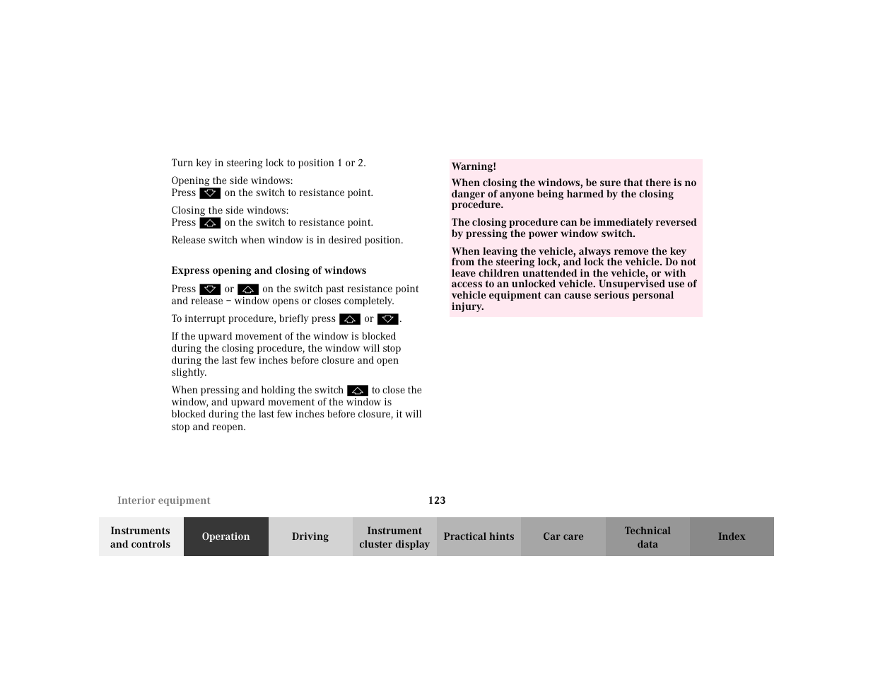 Mercedes-Benz 2002 ML 320 User Manual | Page 126 / 342