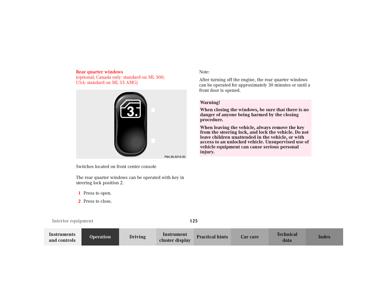 Mercedes-Benz 2002 ML 320 User Manual | Page 128 / 342