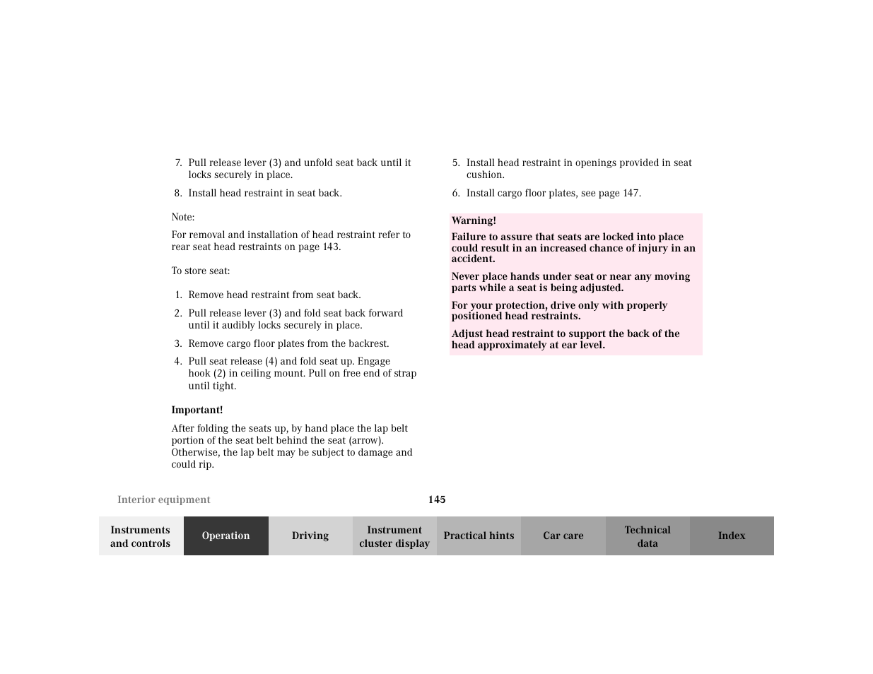 Mercedes-Benz 2002 ML 320 User Manual | Page 148 / 342