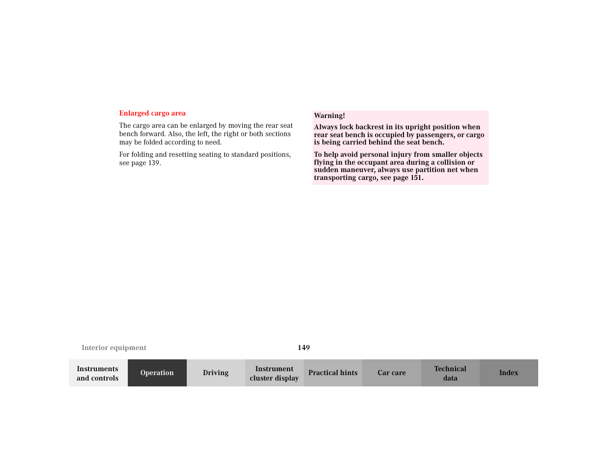 Mercedes-Benz 2002 ML 320 User Manual | Page 152 / 342