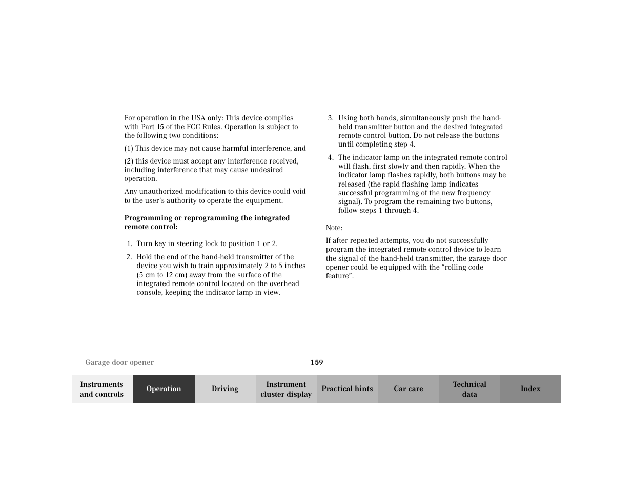 Mercedes-Benz 2002 ML 320 User Manual | Page 162 / 342