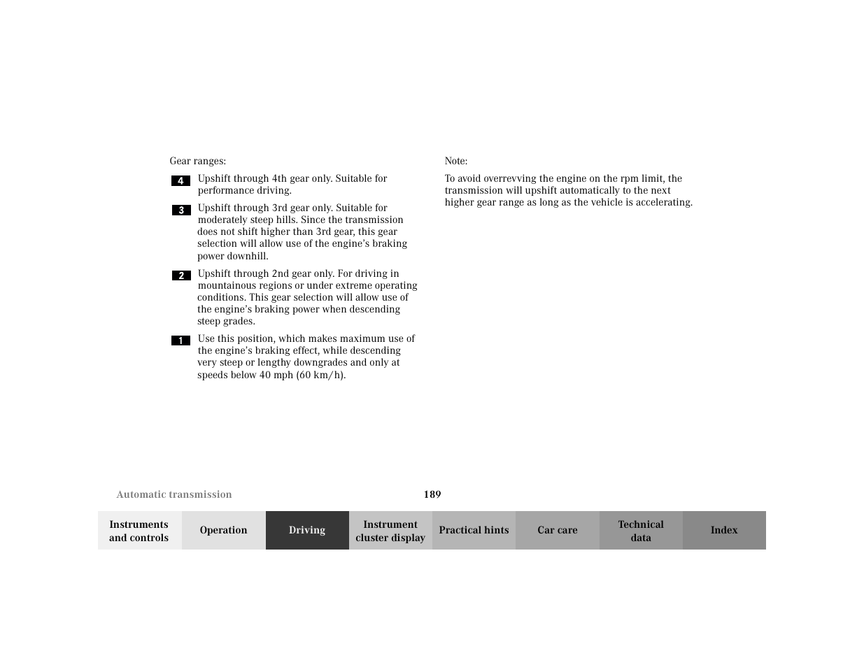 Mercedes-Benz 2002 ML 320 User Manual | Page 192 / 342