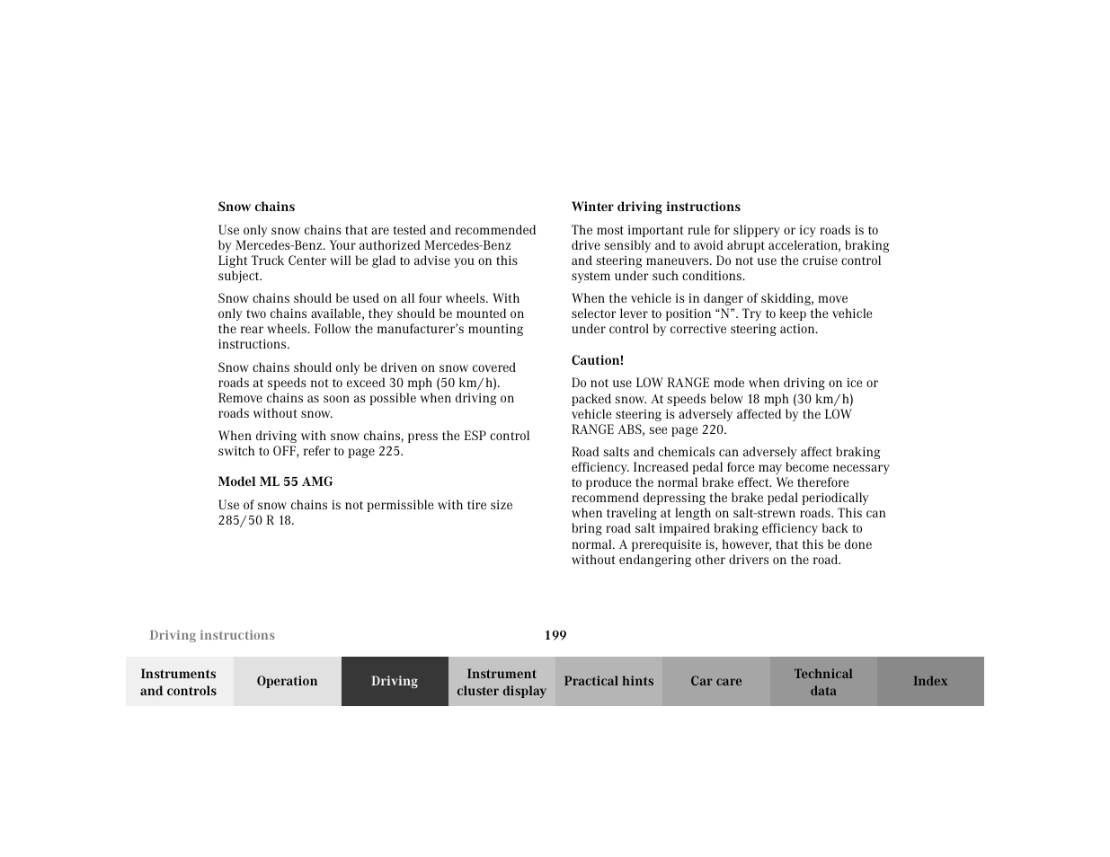 Mercedes-Benz 2002 ML 320 User Manual | Page 202 / 342