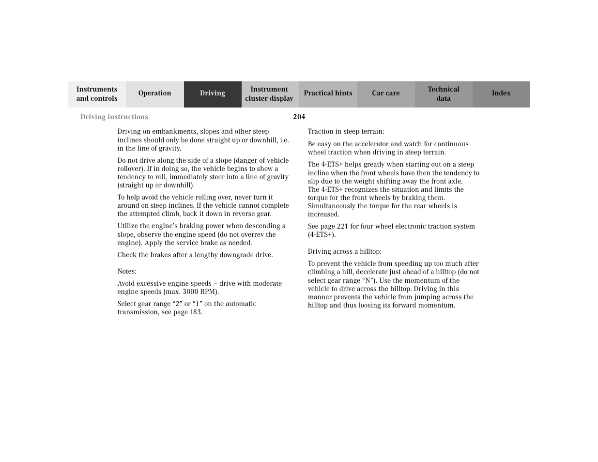 Mercedes-Benz 2002 ML 320 User Manual | Page 207 / 342