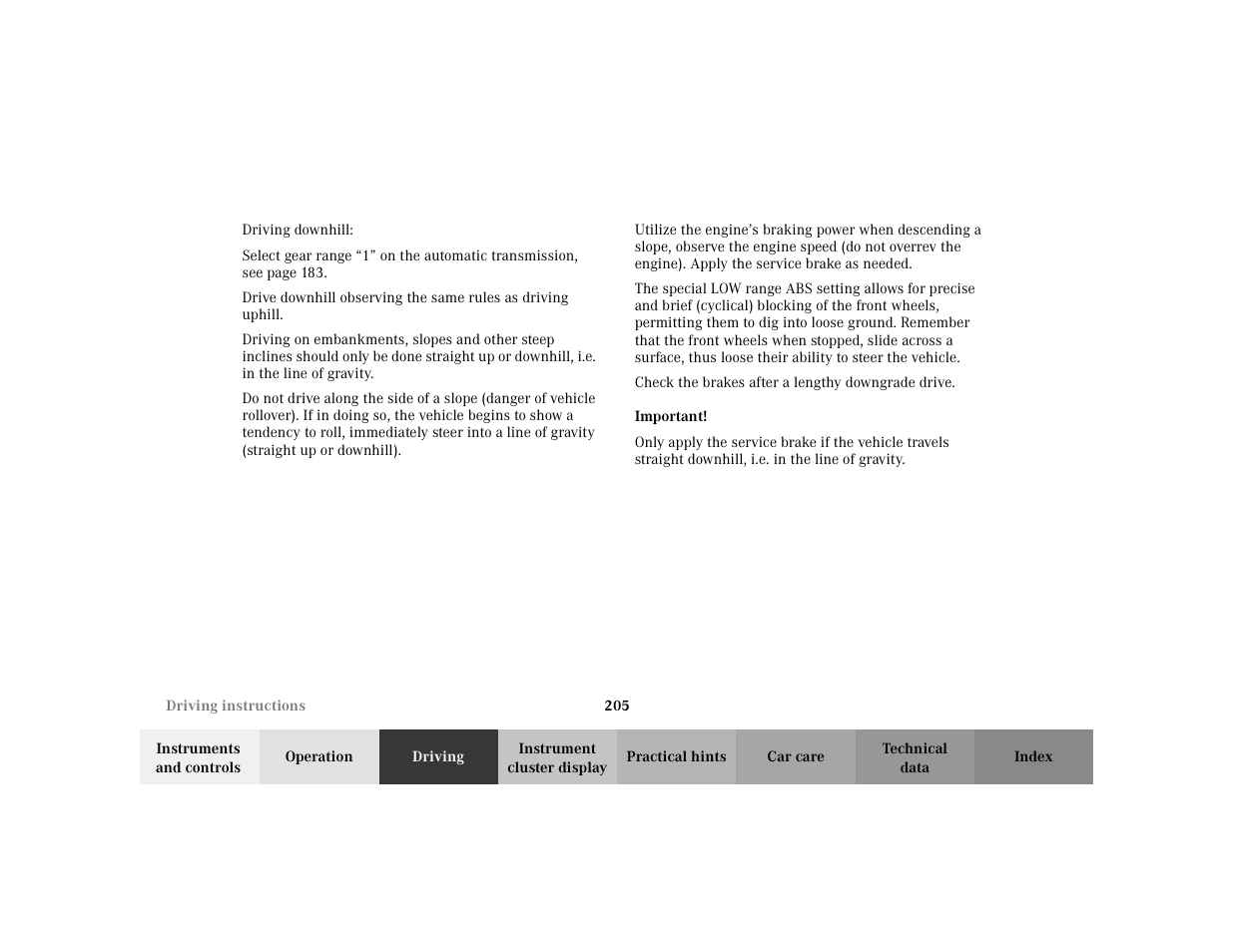 Mercedes-Benz 2002 ML 320 User Manual | Page 208 / 342