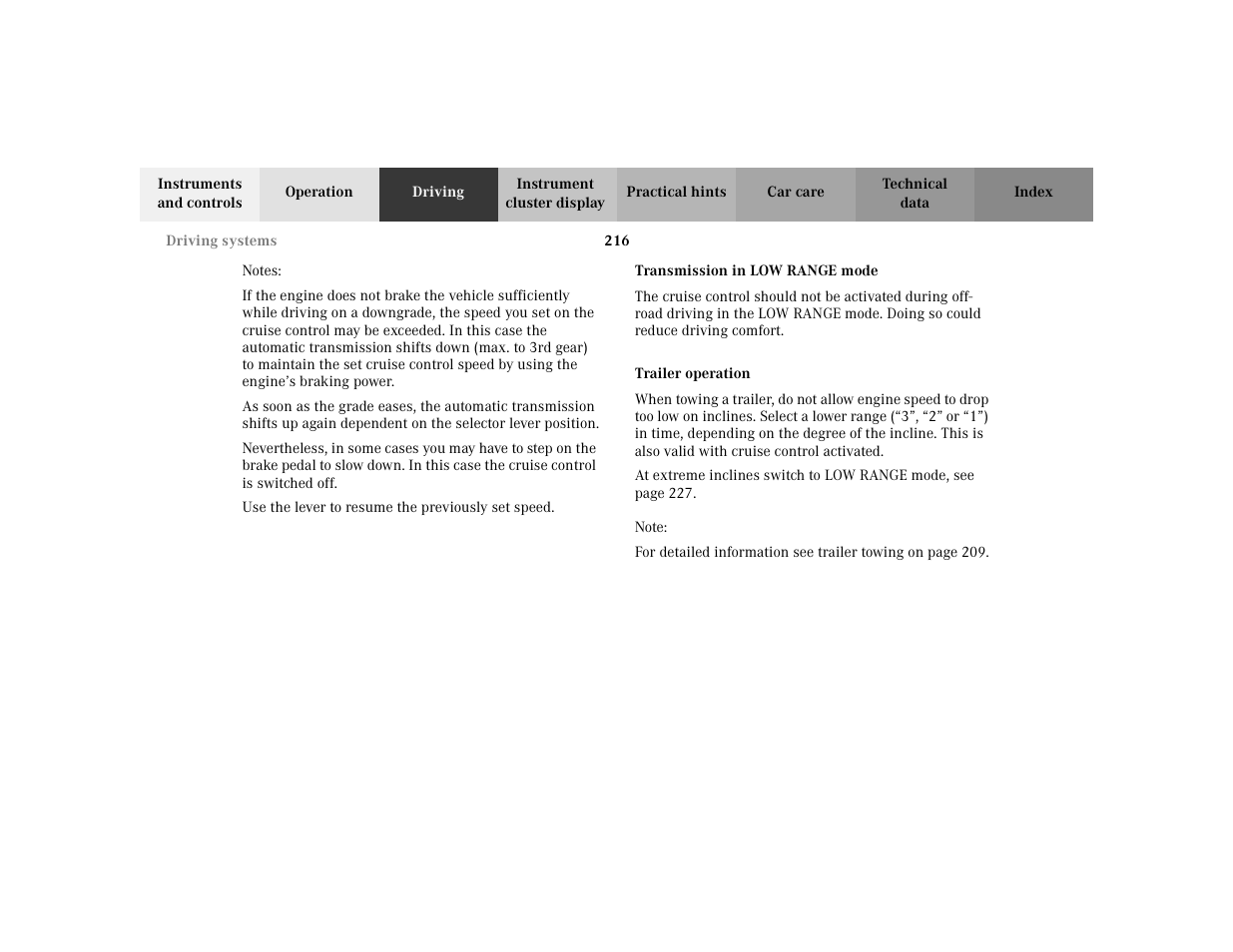 Mercedes-Benz 2002 ML 320 User Manual | Page 219 / 342