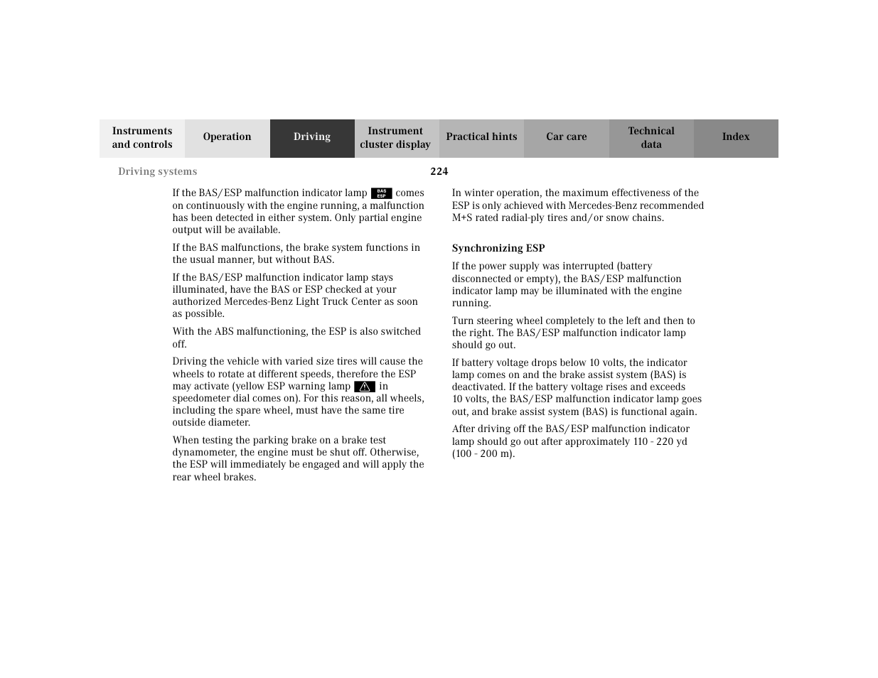 Mercedes-Benz 2002 ML 320 User Manual | Page 227 / 342