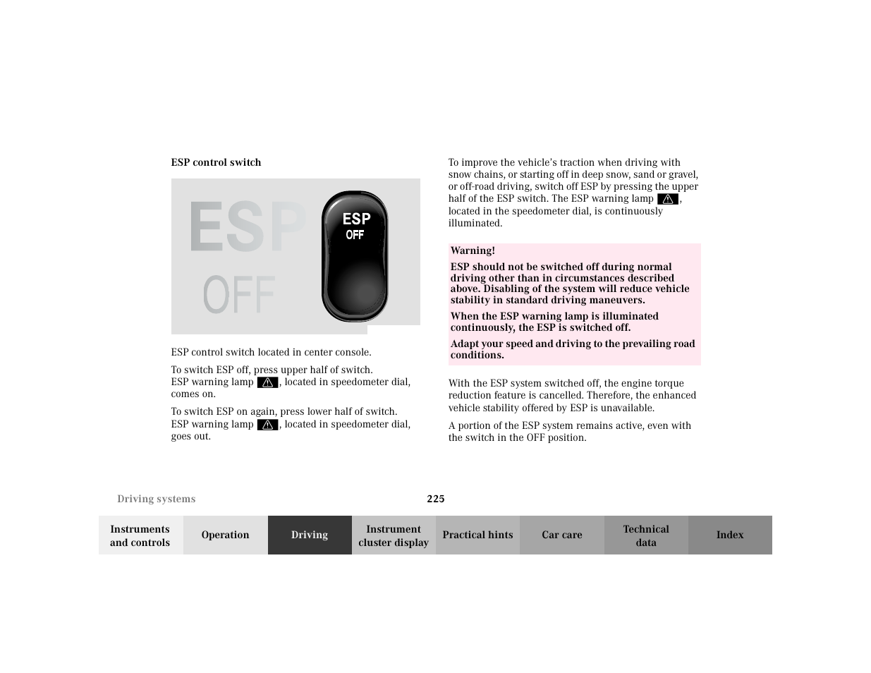 Mercedes-Benz 2002 ML 320 User Manual | Page 228 / 342