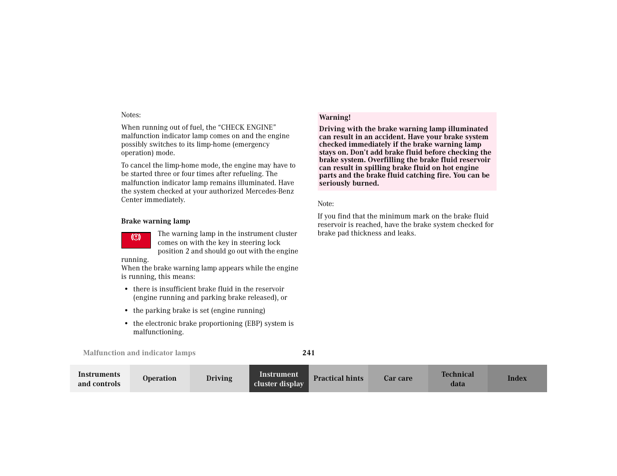 Mercedes-Benz 2002 ML 320 User Manual | Page 244 / 342