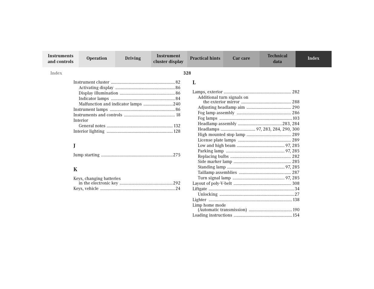 Mercedes-Benz 2002 ML 320 User Manual | Page 331 / 342