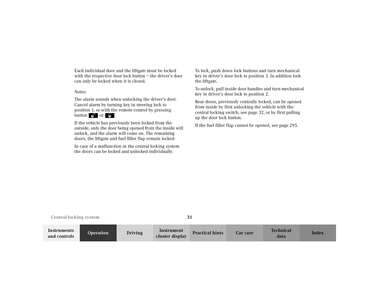 Mercedes-Benz 2002 ML 320 User Manual | Page 34 / 342