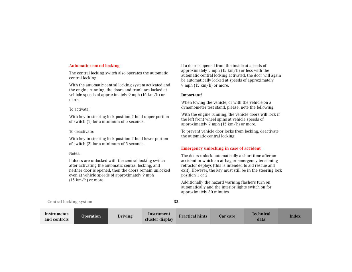 Mercedes-Benz 2002 ML 320 User Manual | Page 36 / 342