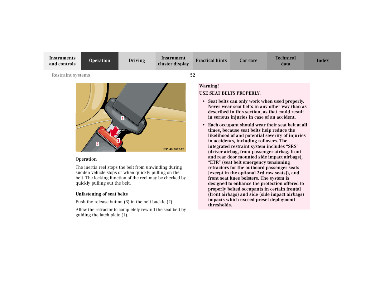 Mercedes-Benz 2002 ML 320 User Manual | Page 55 / 342