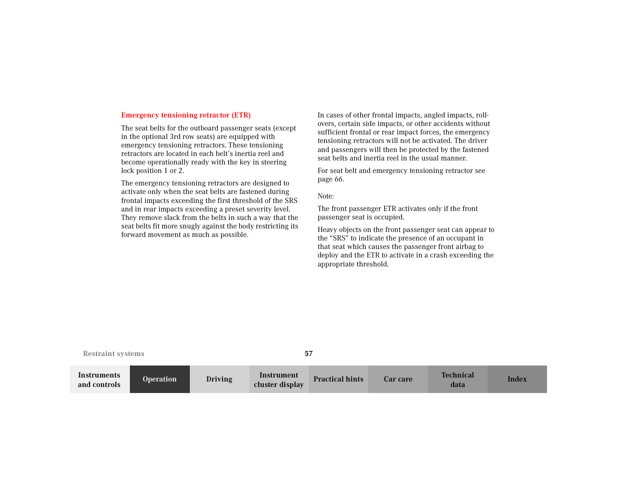 Mercedes-Benz 2002 ML 320 User Manual | Page 60 / 342