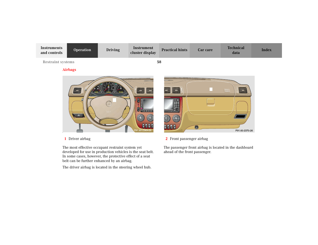 Mercedes-Benz 2002 ML 320 User Manual | Page 61 / 342