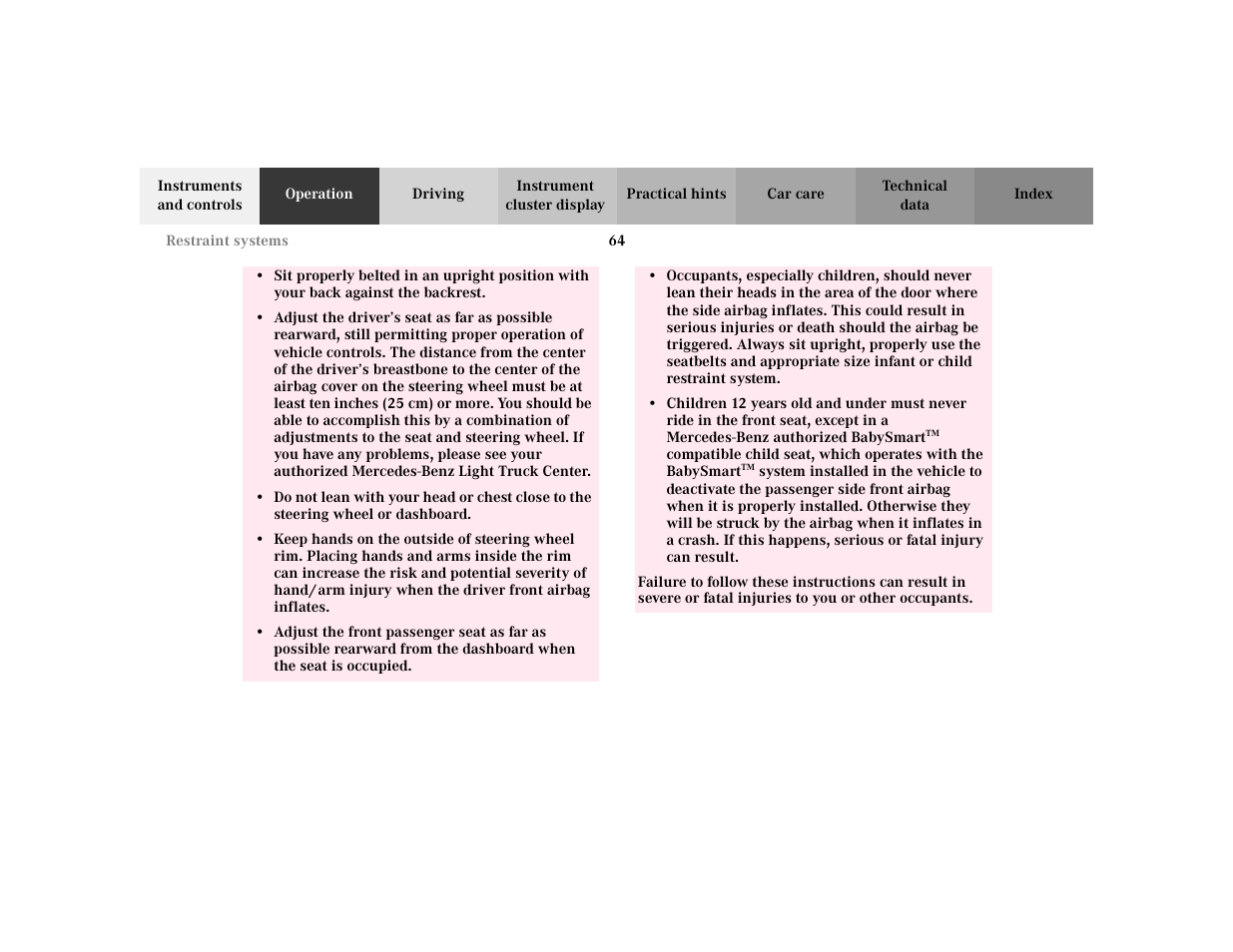 Mercedes-Benz 2002 ML 320 User Manual | Page 67 / 342