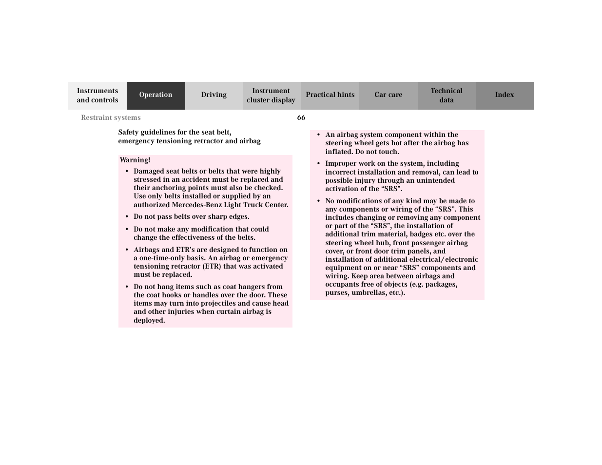 Mercedes-Benz 2002 ML 320 User Manual | Page 69 / 342