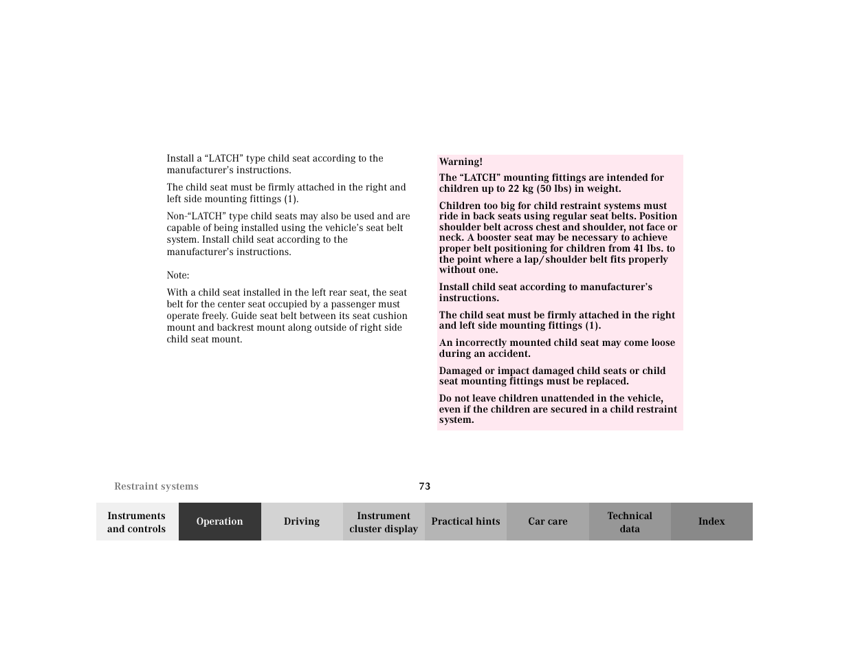 Mercedes-Benz 2002 ML 320 User Manual | Page 76 / 342