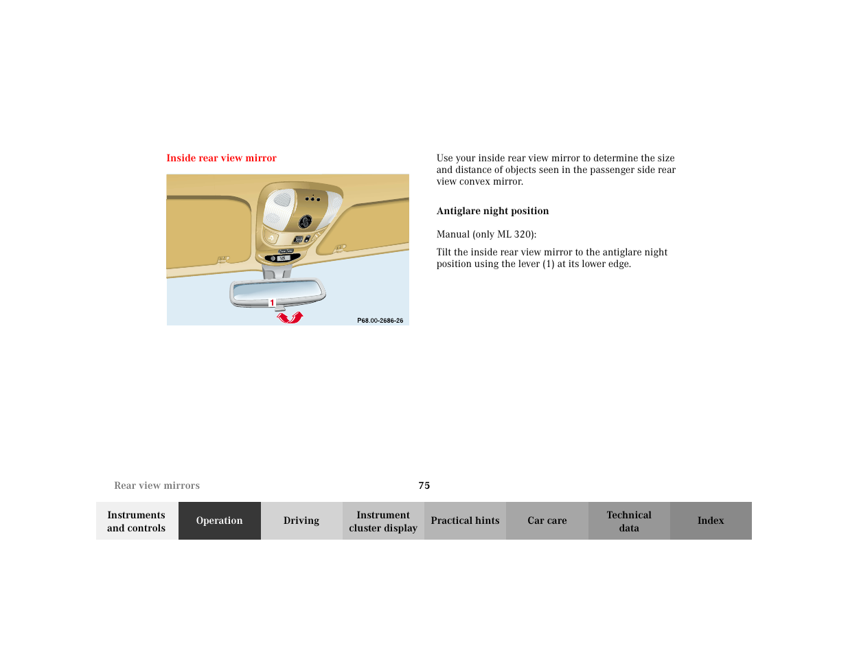 Mercedes-Benz 2002 ML 320 User Manual | Page 78 / 342
