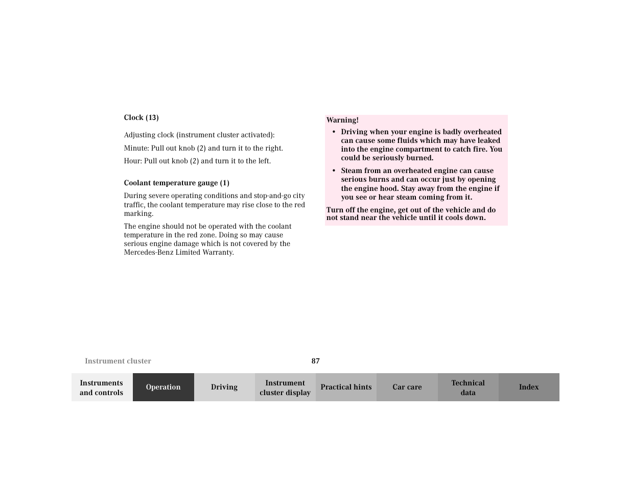 Mercedes-Benz 2002 ML 320 User Manual | Page 90 / 342