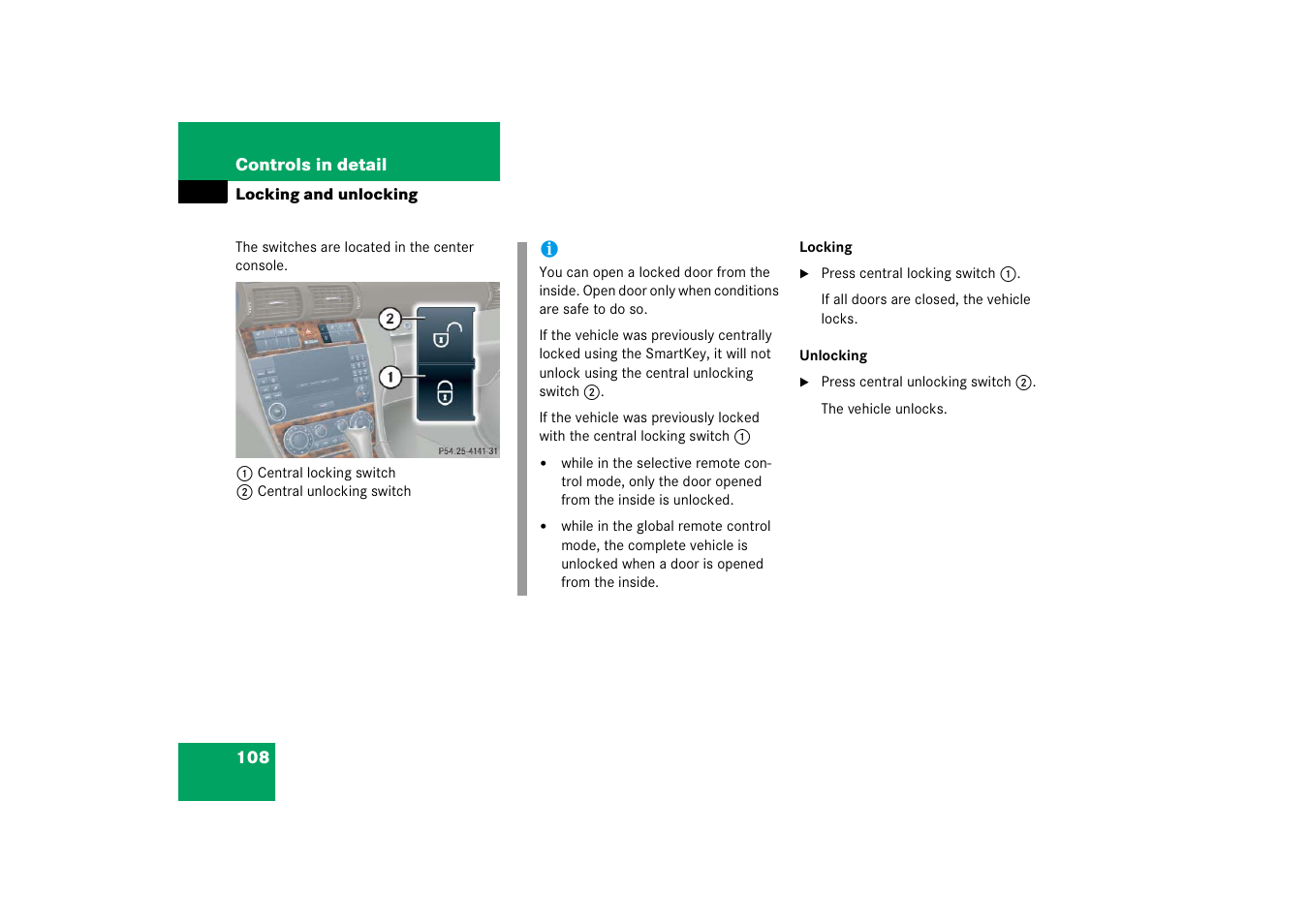 Mercedes-Benz 2006 C-Class User Manual | Page 109 / 474