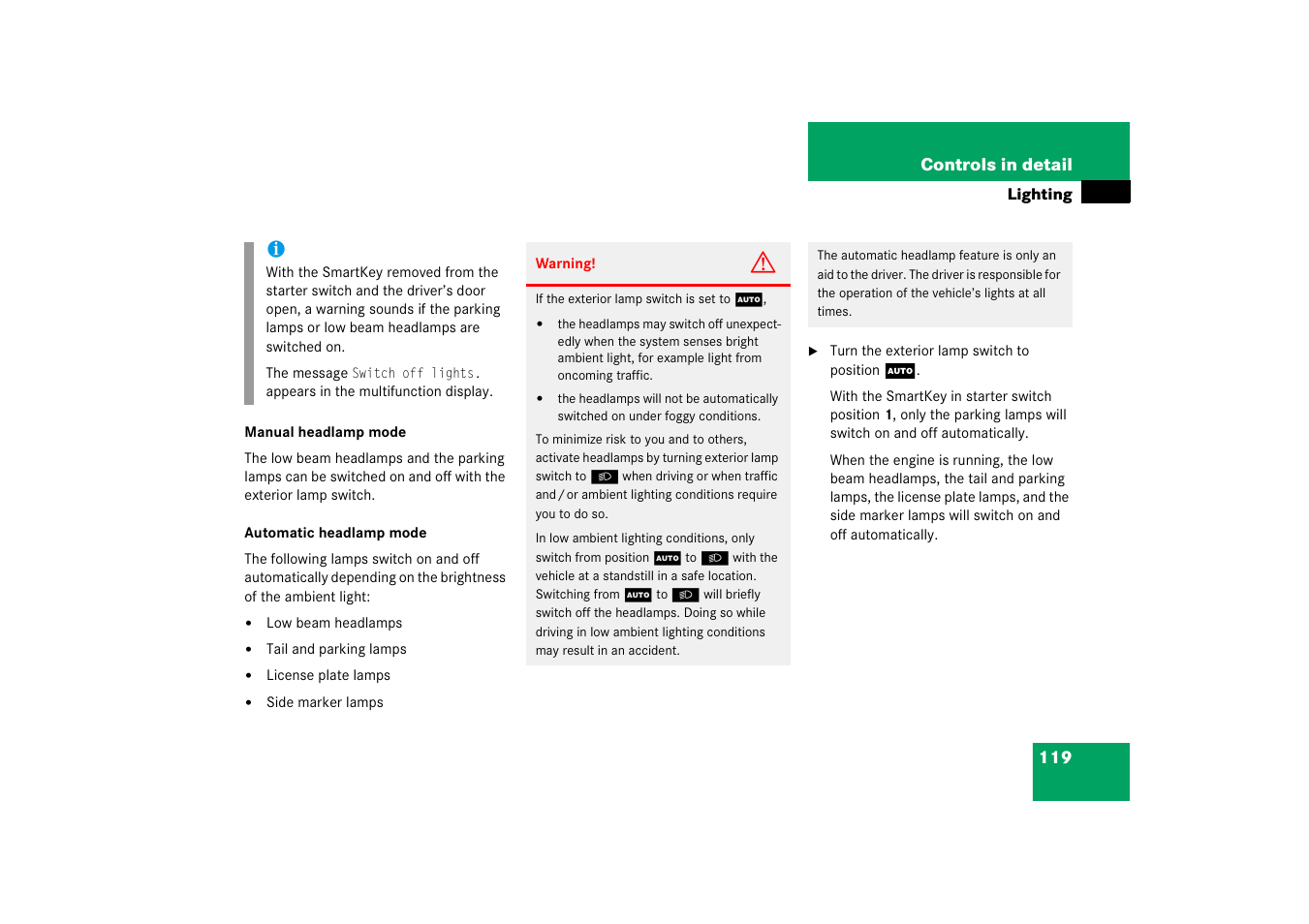 Mercedes-Benz 2006 C-Class User Manual | Page 120 / 474