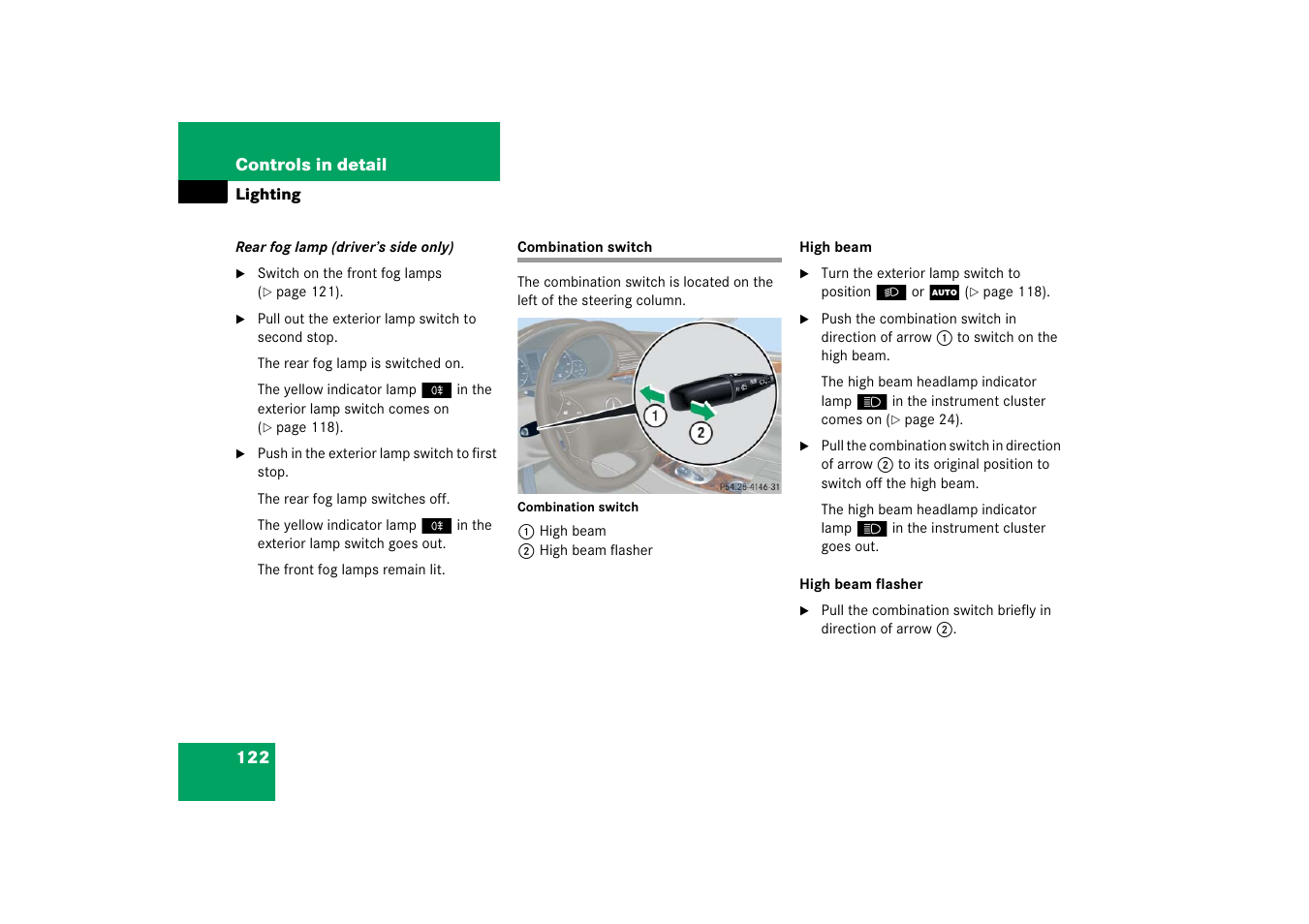 Combination switch | Mercedes-Benz 2006 C-Class User Manual | Page 123 / 474