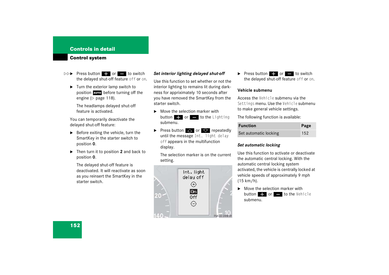 See “set automatic locking | Mercedes-Benz 2006 C-Class User Manual | Page 153 / 474