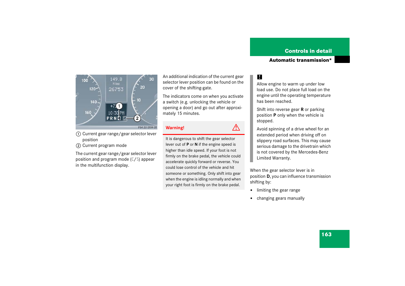 Mercedes-Benz 2006 C-Class User Manual | Page 164 / 474