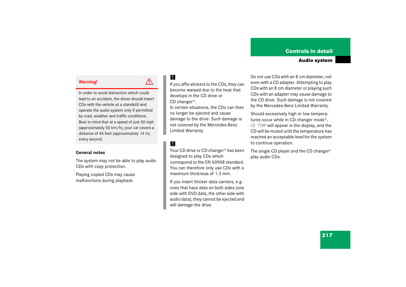Mercedes-Benz 2006 C-Class User Manual | Page 218 / 474