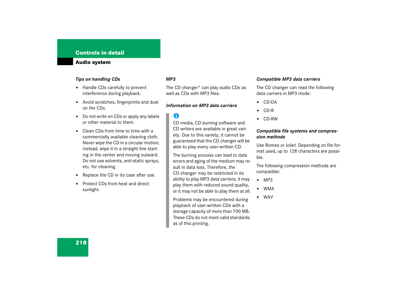 Mercedes-Benz 2006 C-Class User Manual | Page 219 / 474