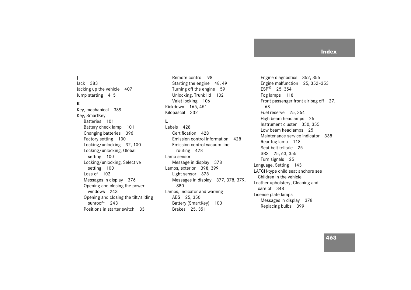Mercedes-Benz 2006 C-Class User Manual | Page 464 / 474