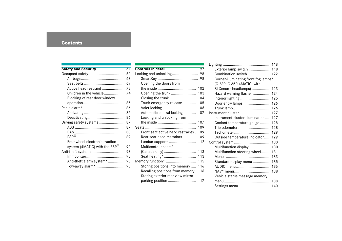 Mercedes-Benz 2006 C-Class User Manual | Page 5 / 474