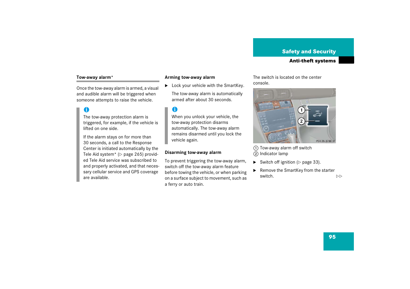 Tow-away alarm | Mercedes-Benz 2006 C-Class User Manual | Page 96 / 474