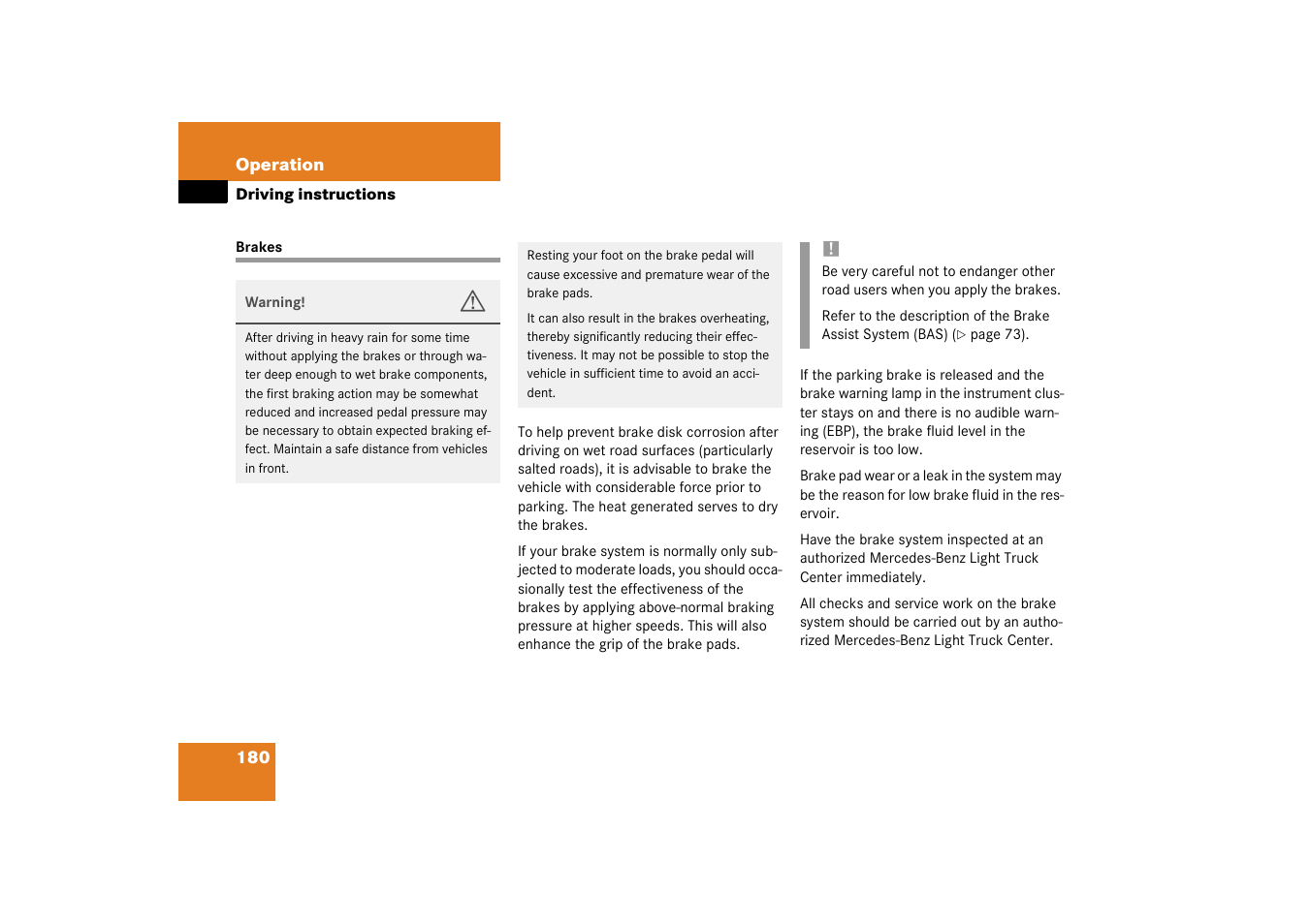 Brakes | Mercedes-Benz 2003 M-Class User Manual | Page 180 / 321