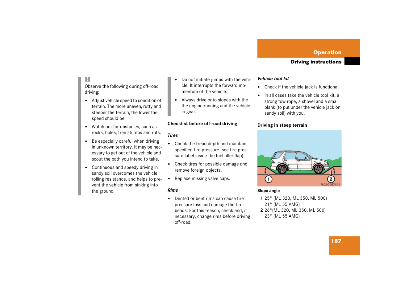 Mercedes-Benz 2003 M-Class User Manual | Page 187 / 321