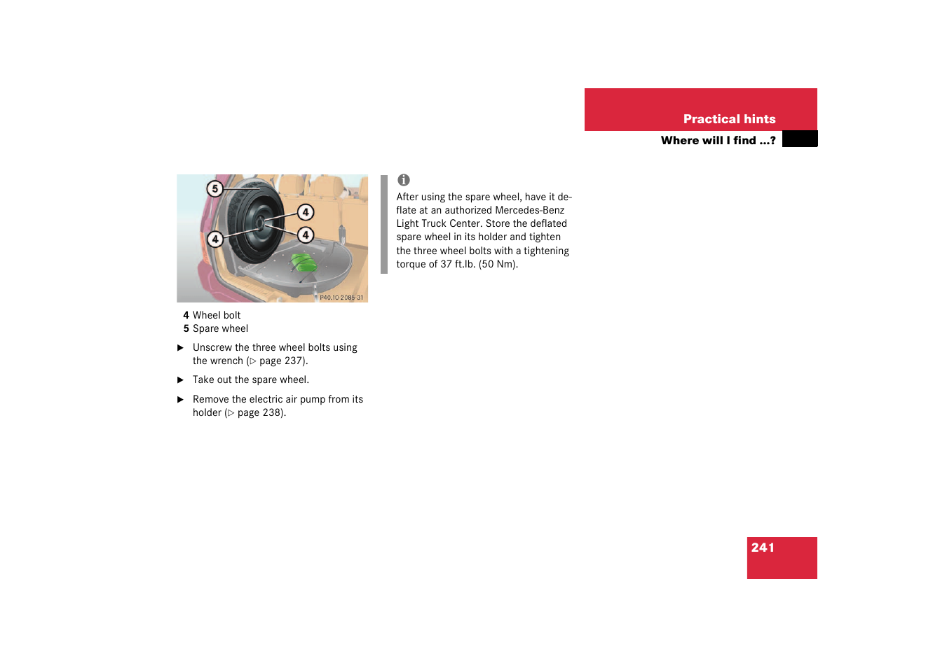 Mercedes-Benz 2003 M-Class User Manual | Page 241 / 321