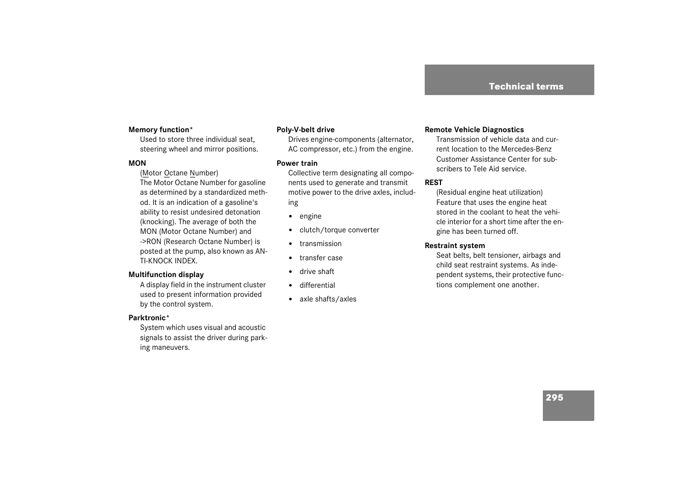 Mercedes-Benz 2003 M-Class User Manual | Page 295 / 321