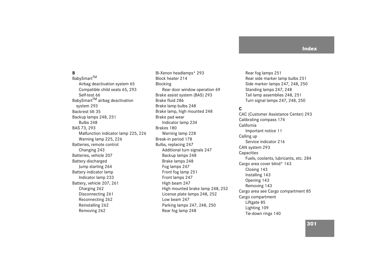 Mercedes-Benz 2003 M-Class User Manual | Page 301 / 321