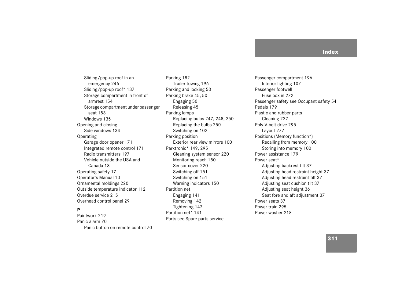 Mercedes-Benz 2003 M-Class User Manual | Page 311 / 321