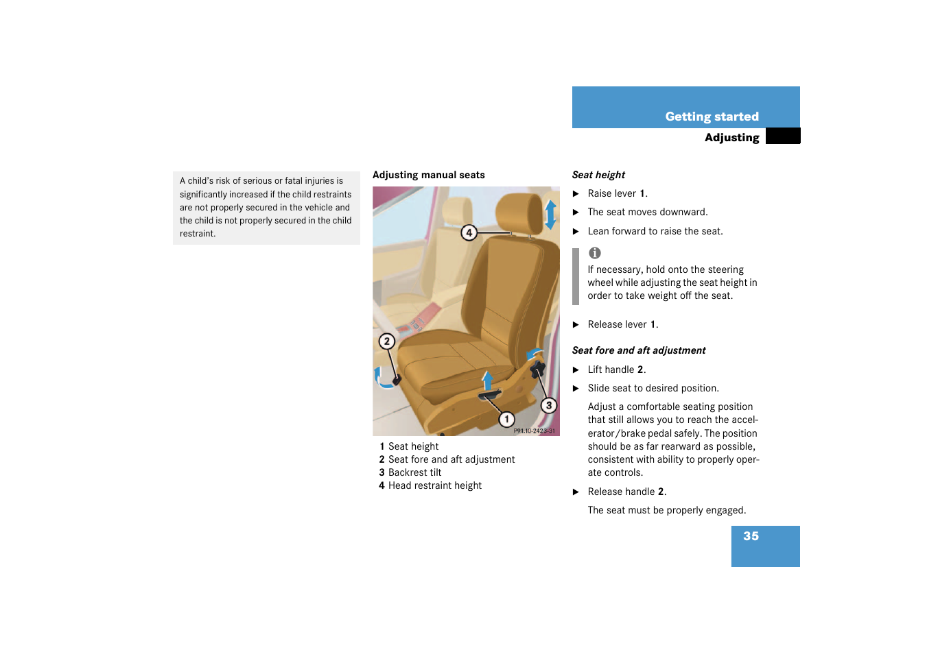 Mercedes-Benz 2003 M-Class User Manual | Page 35 / 321
