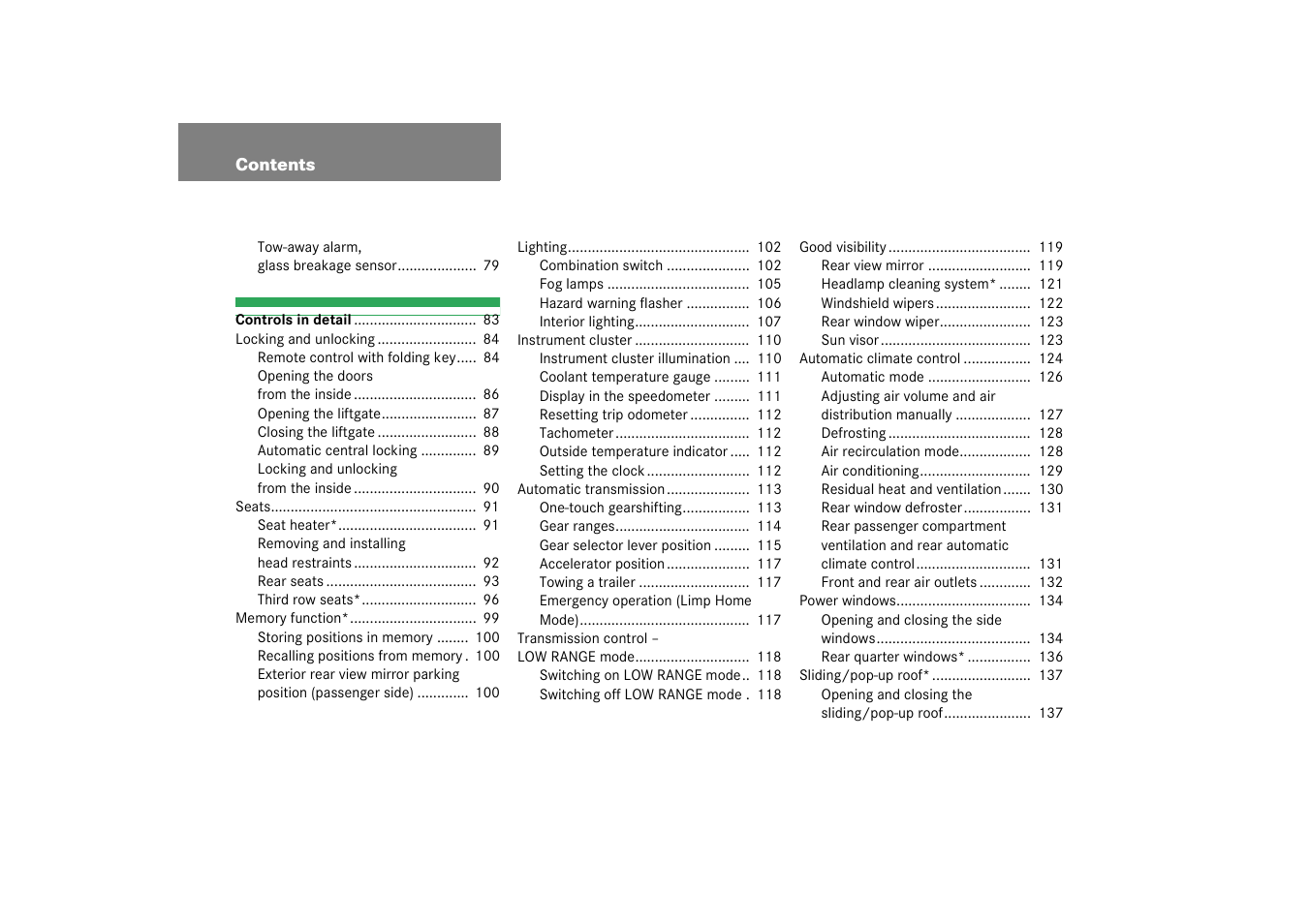 Mercedes-Benz 2003 M-Class User Manual | Page 4 / 321