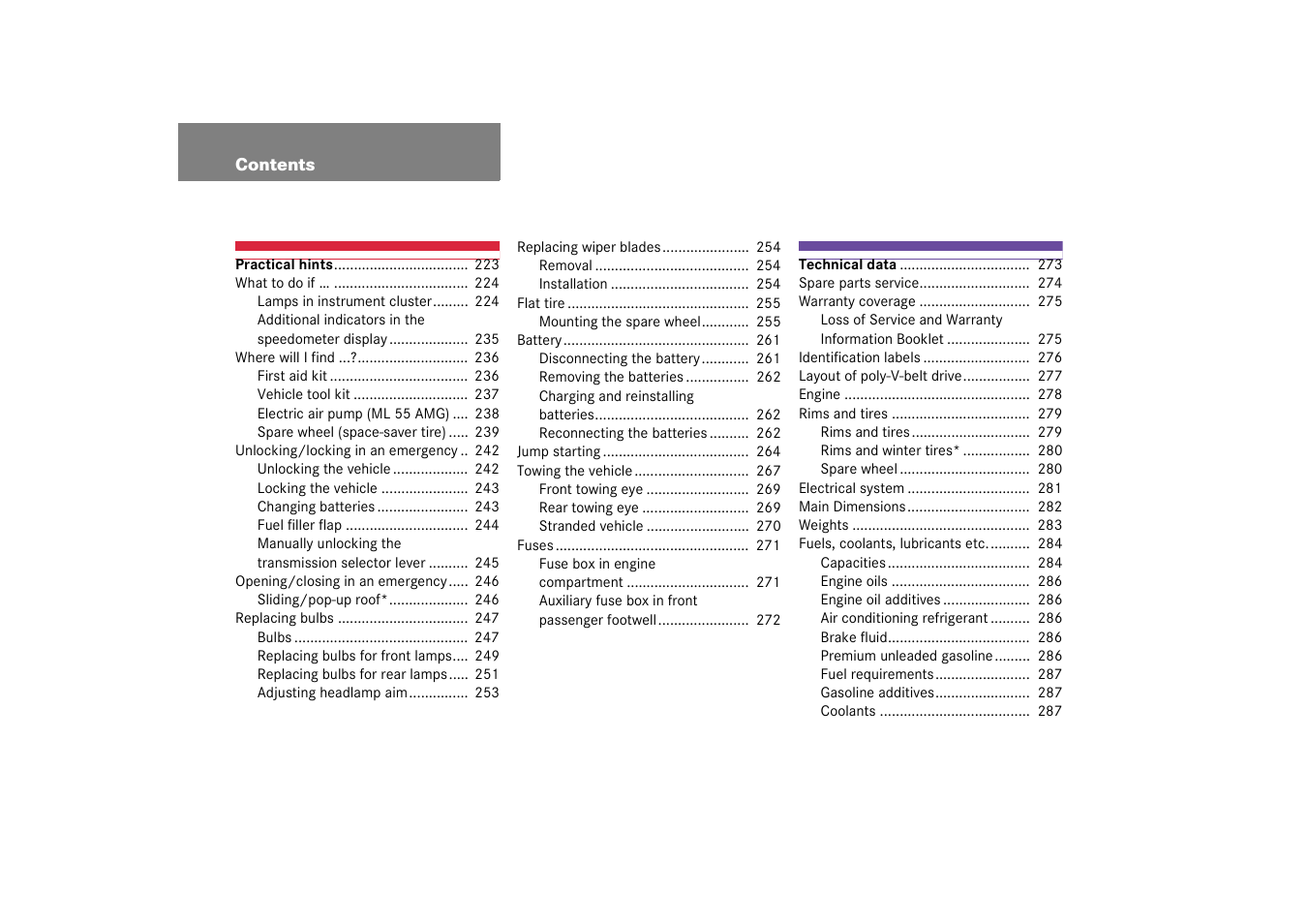 Mercedes-Benz 2003 M-Class User Manual | Page 6 / 321