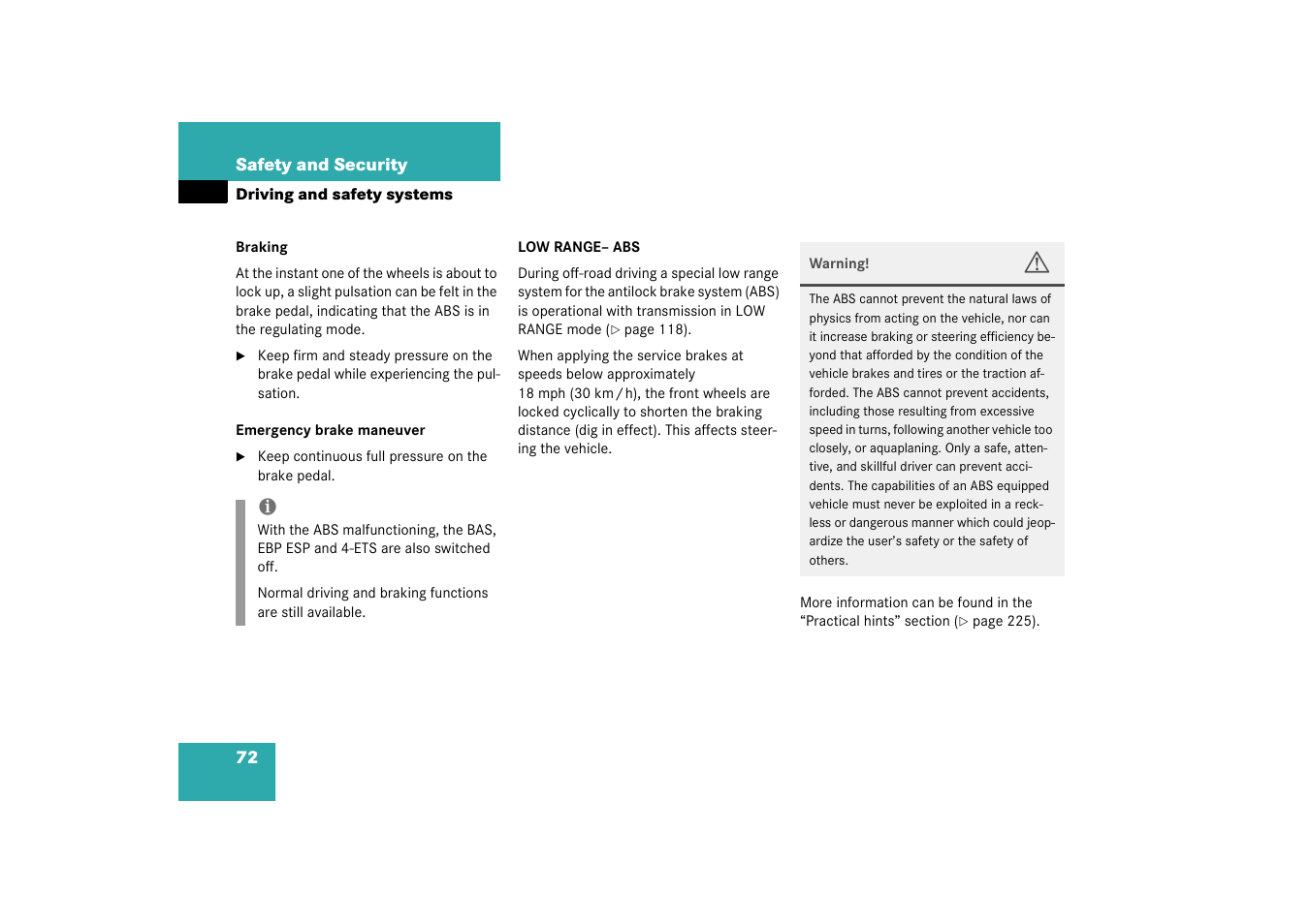 Mercedes-Benz 2003 M-Class User Manual | Page 72 / 321