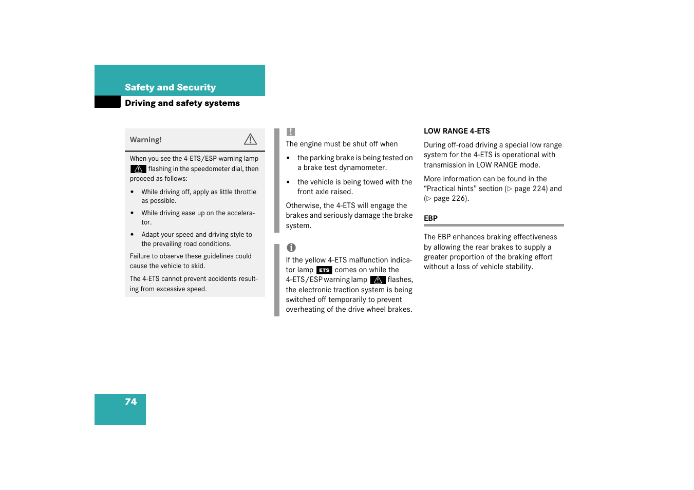 Mercedes-Benz 2003 M-Class User Manual | Page 74 / 321